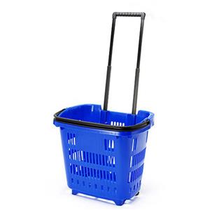 Trolley Shopping Basket Blue 34 Litre 10-Pack