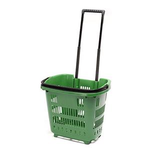 Trolley Shopping Basket Green 34 Litre 10-Pack