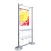 Freestanding Display with A1 Pocket and 2 Glass Shelves