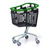 Plastic Shopping Trolley 100 Litre Green Handle