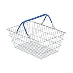 Wire Shopping Baskets 10-Pack - Blue Handle