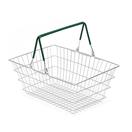 Wire Shopping Baskets 10-Pack - Green Handle