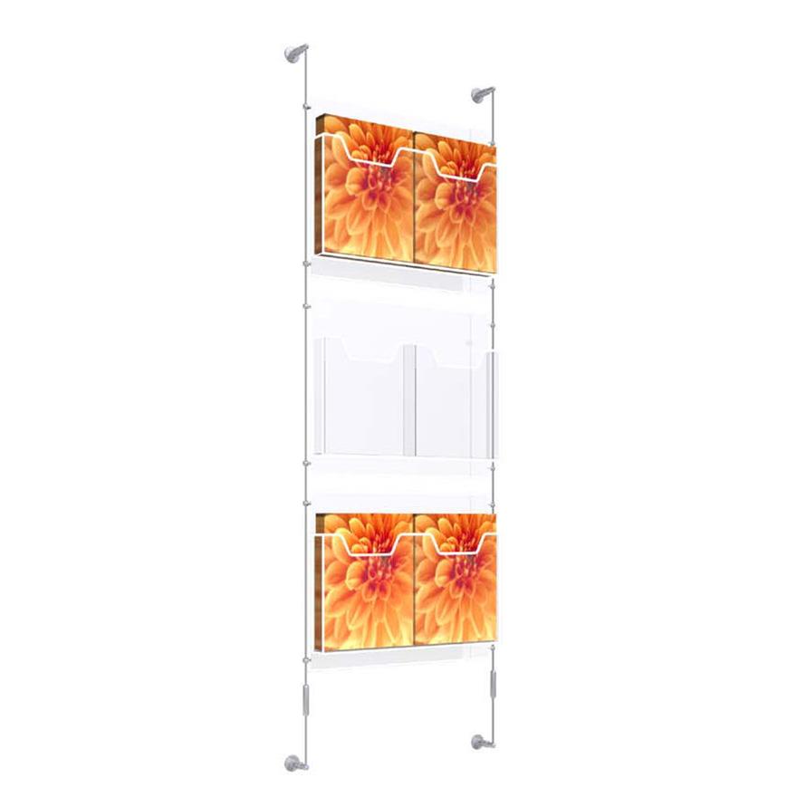 Wall Mounted Double Leaflet Dispenser Kit A4 x 3 high 