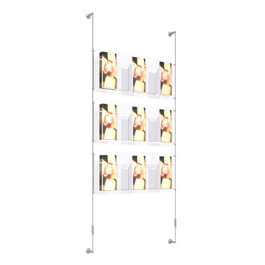Wall Mounted Quintuple Leaflet Dispenser Kit 1/3 A4 x 3 high 