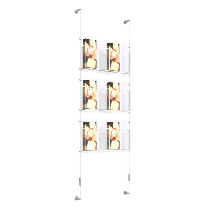 Wall Mounted Quadruple Leaflet Dispenser Kit 1/3 A4 x 3 high 