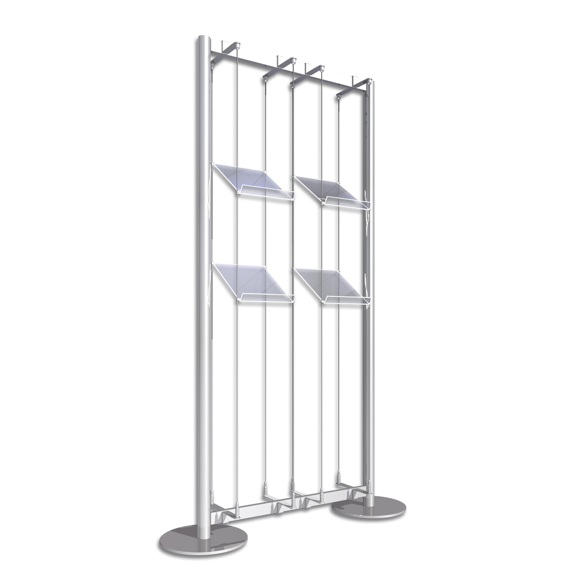 Freestanding Leaflet Display with 4 x A4 Sloping Shelves