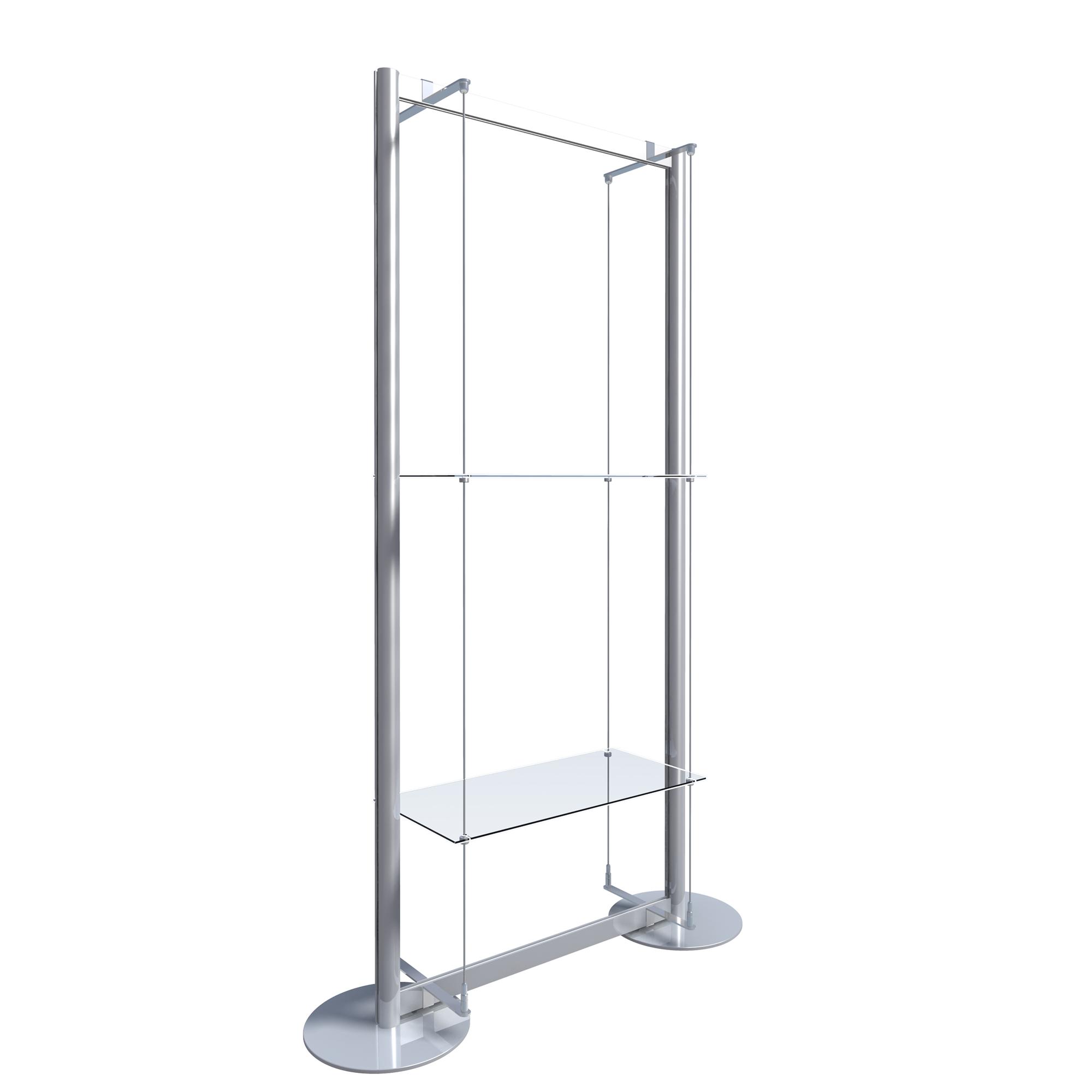 Freestanding Display with 2 Glass Shelves