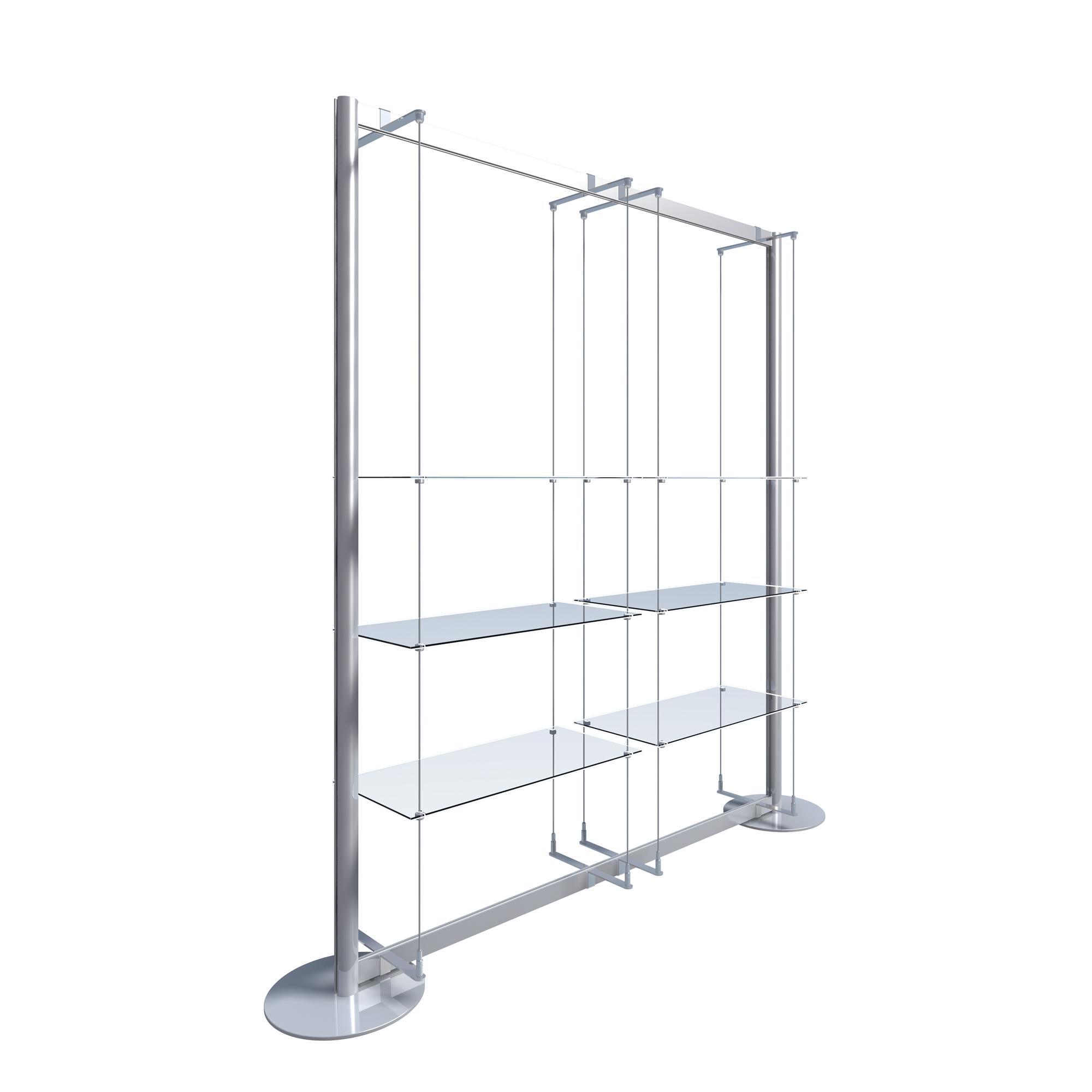 Freestanding Display with 6 Glass Shelves