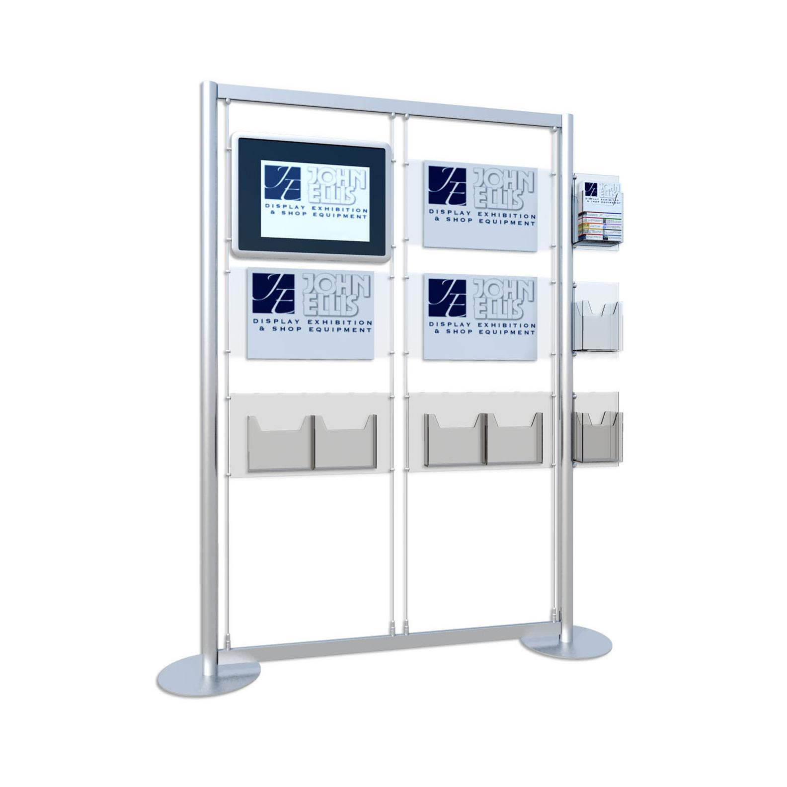 Freestanding Digital Screen / 3 x A3 Poster Holder / A4 & A5 Leaflet Dispenser