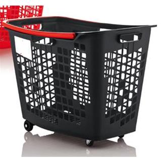 Trolley Shopping Basket Black With Red Handle 55 Litre 10-Pack