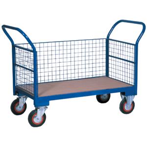 Warehouse Trolley Twin-Handled With Wire Ends & One Wire Side