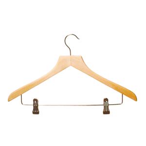 Shaped Suit Hanger with Clips