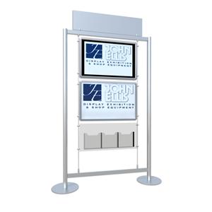 Freestanding Digital Screen / Cold Cathode Lightbox / 3 A4 Leaflet Dispenser / Header Panel