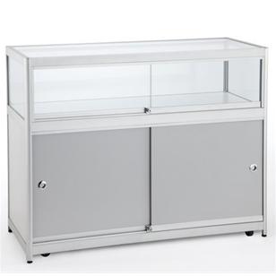 Flat Pack Glass & Aluminium Counter With Lighting