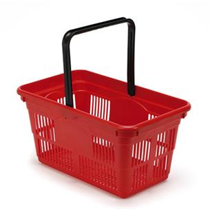Plastic Shopping Baskets 10-Pack - Red