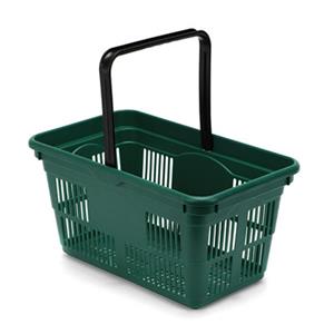 Plastic Shopping Baskets 10-Pack - Green
